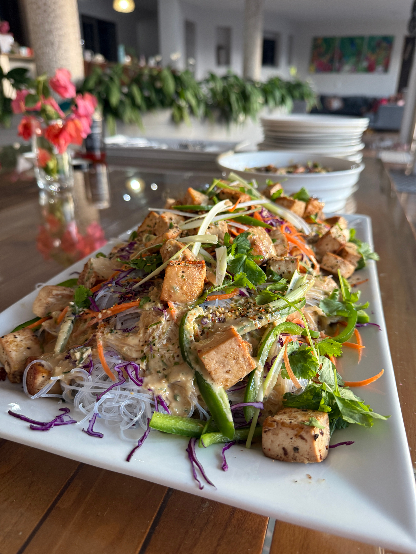 Fresh nourishing meal at the retreat